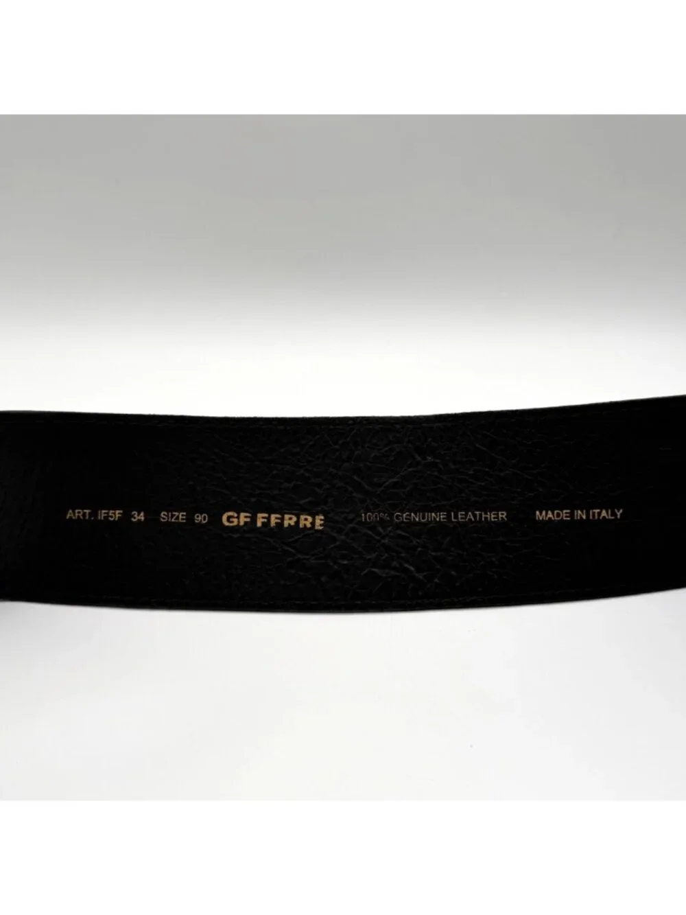 Gianfranco Ferre Italy Black 100% Genuine Leather Wide Waist Belt Size 90